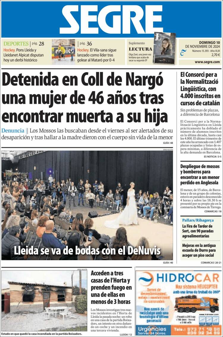 Portada de Segre  (España)