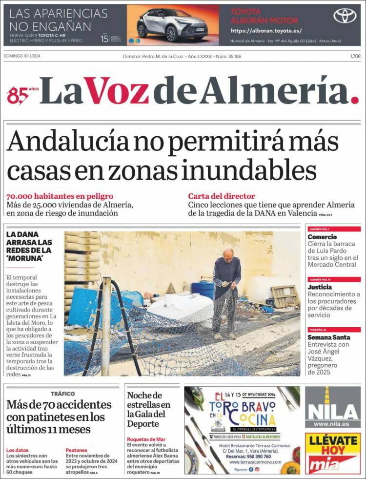 Portada de La Voz de Almería (España)