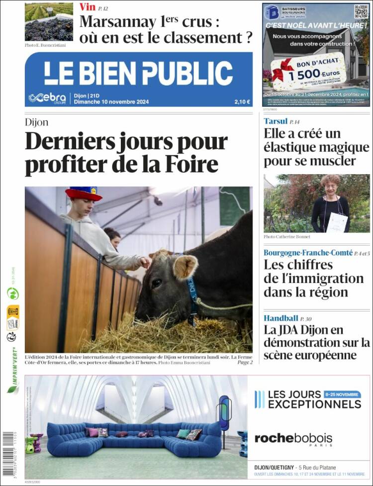 Portada de Le Bien Public (Francia)