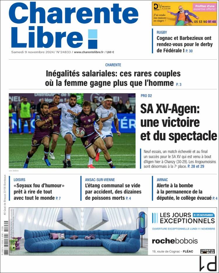 Portada de Charente Libre (Francia)