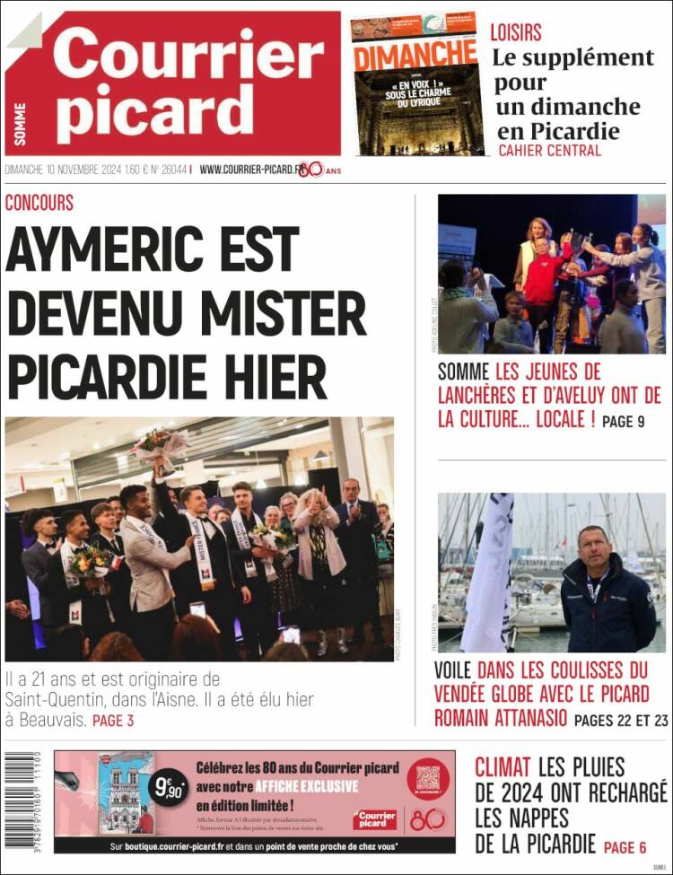 Portada de Courrier Picard (Francia)