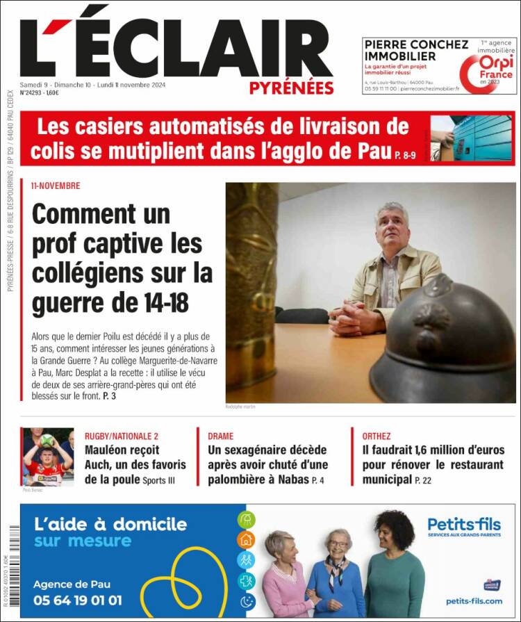 Portada de L'Eclair des Pyrénées (Francia)