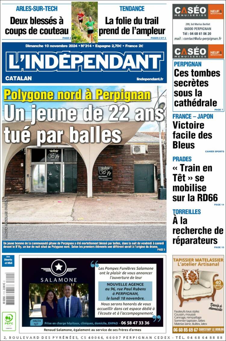 Portada de Le Indépendant (Francia)