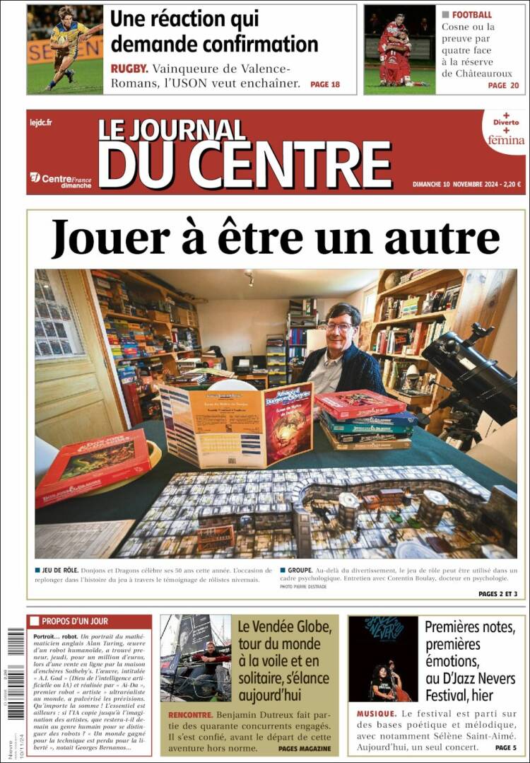 Portada de Le Journal du Centre (Francia)