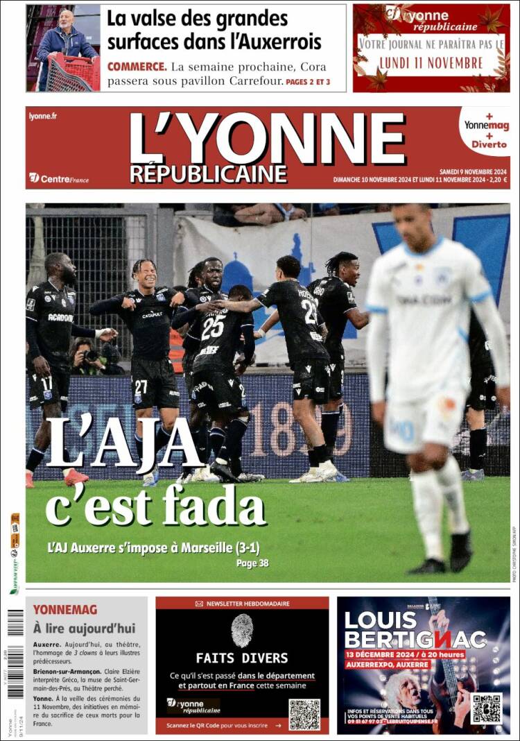 Portada de L'Yonne-Républicaine (Francia)