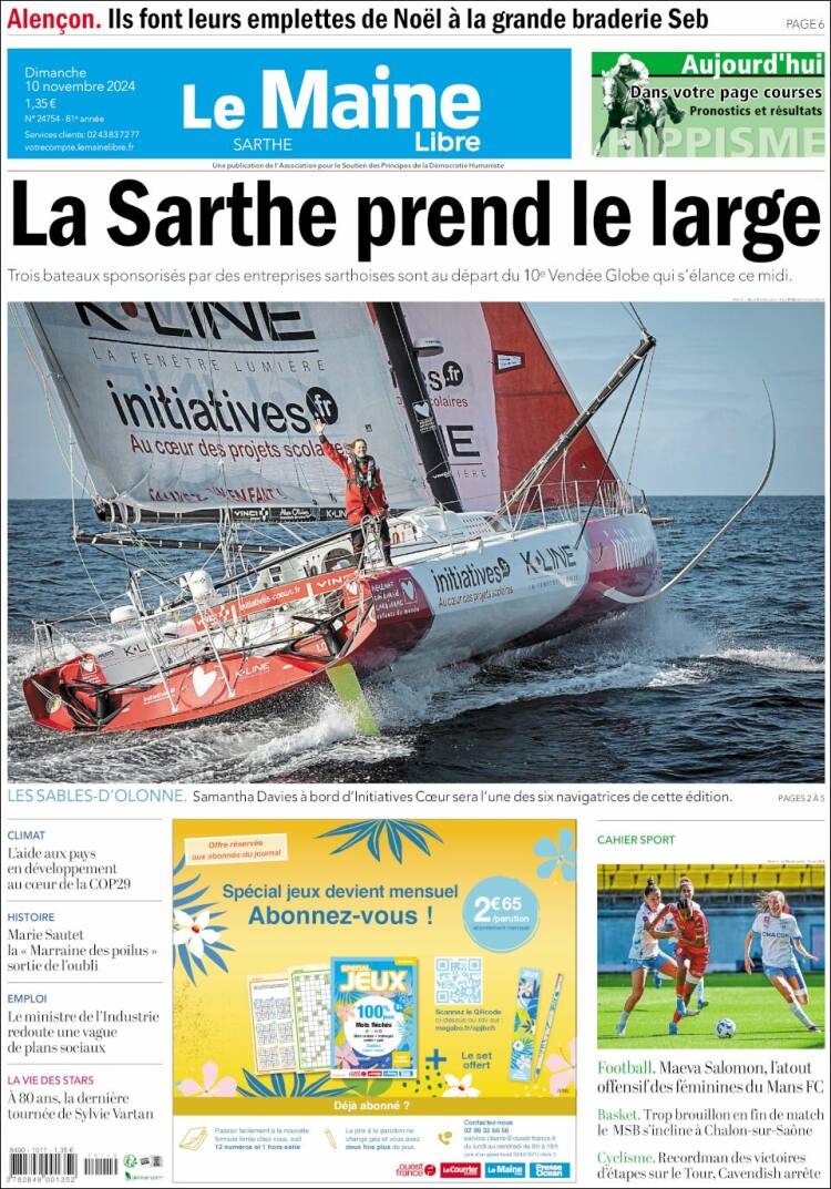 Portada de Le Maine Libre (Francia)