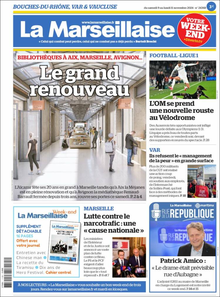 Portada de La Marseillaise (Francia)