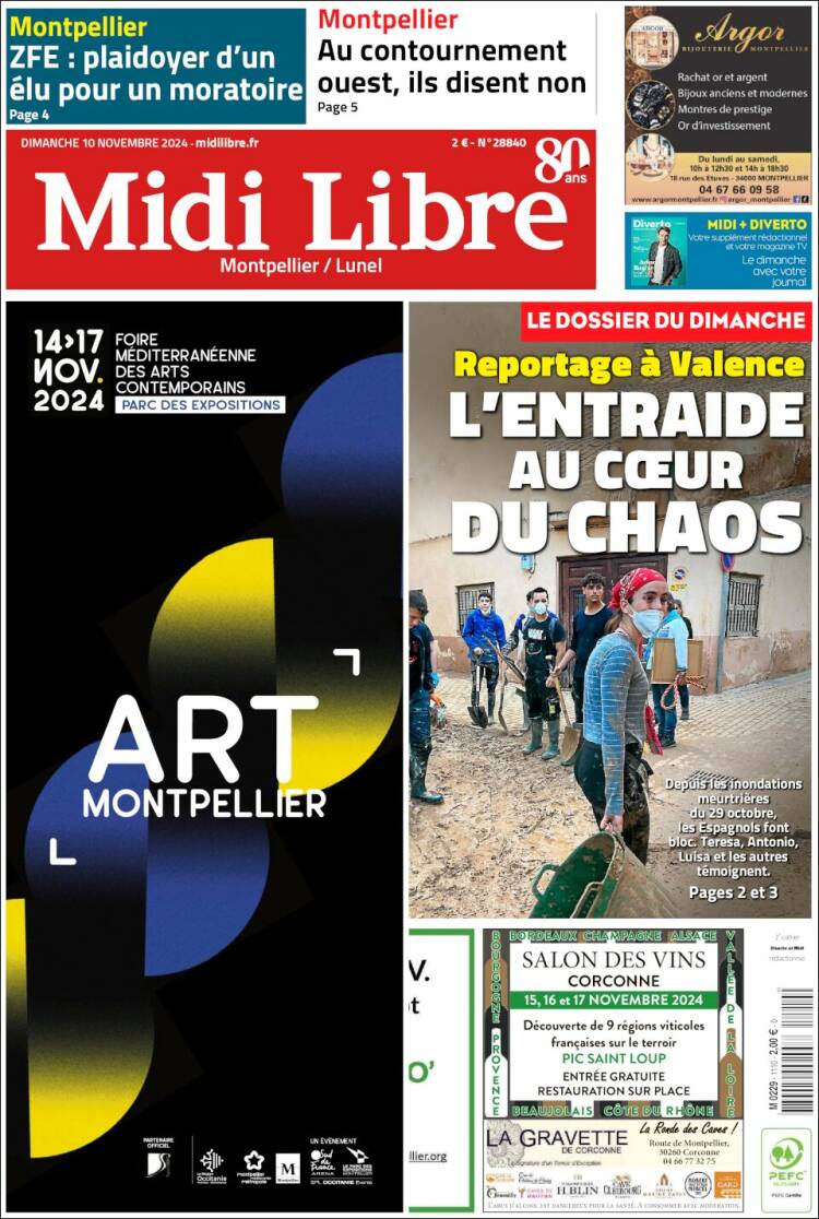 Portada de Midi Libre (Francia)