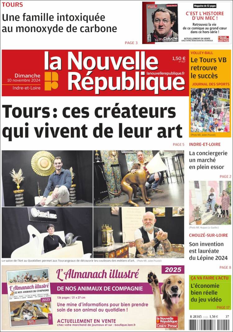 Portada de La Nouvelle Republique (Francia)