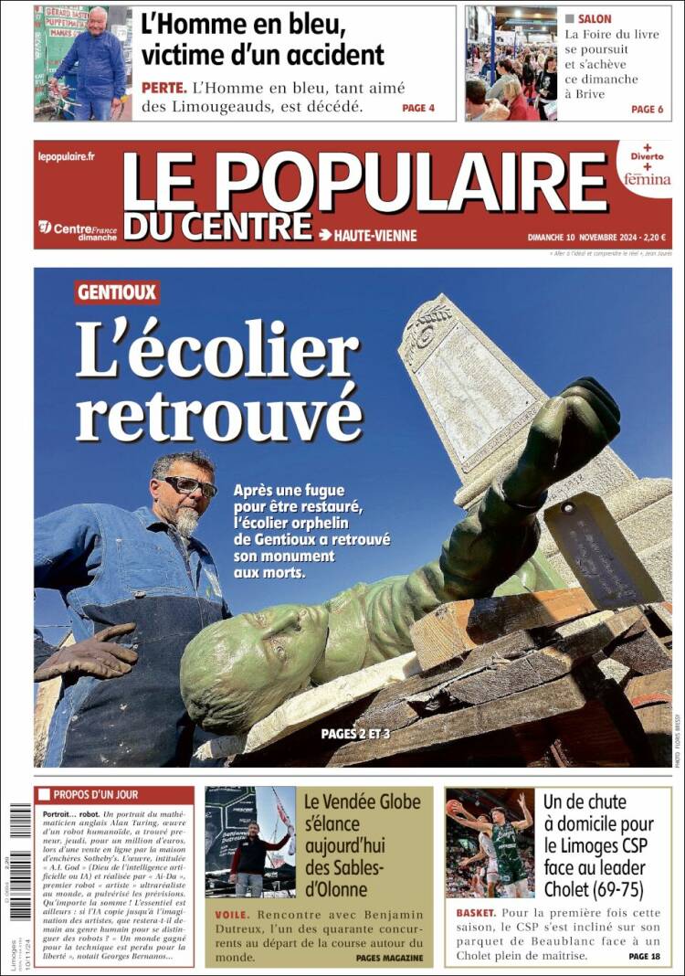 Portada de Le Populaire du Centre (Francia)