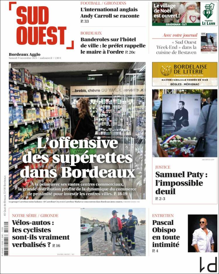 Portada de Sud Ouest (Francia)