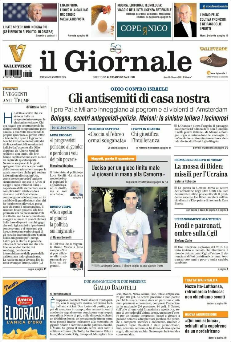 Portada de il Giornale (Italia)