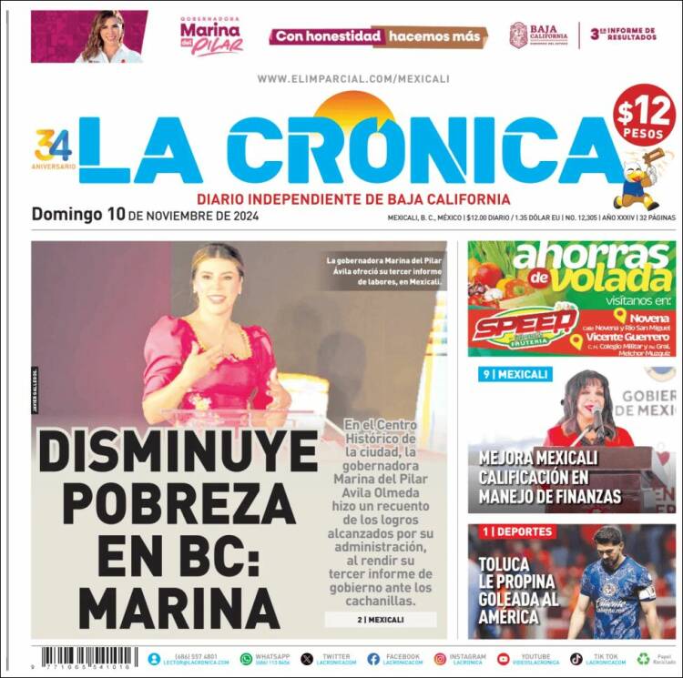 Portada de La Crónica de Baja California (México)