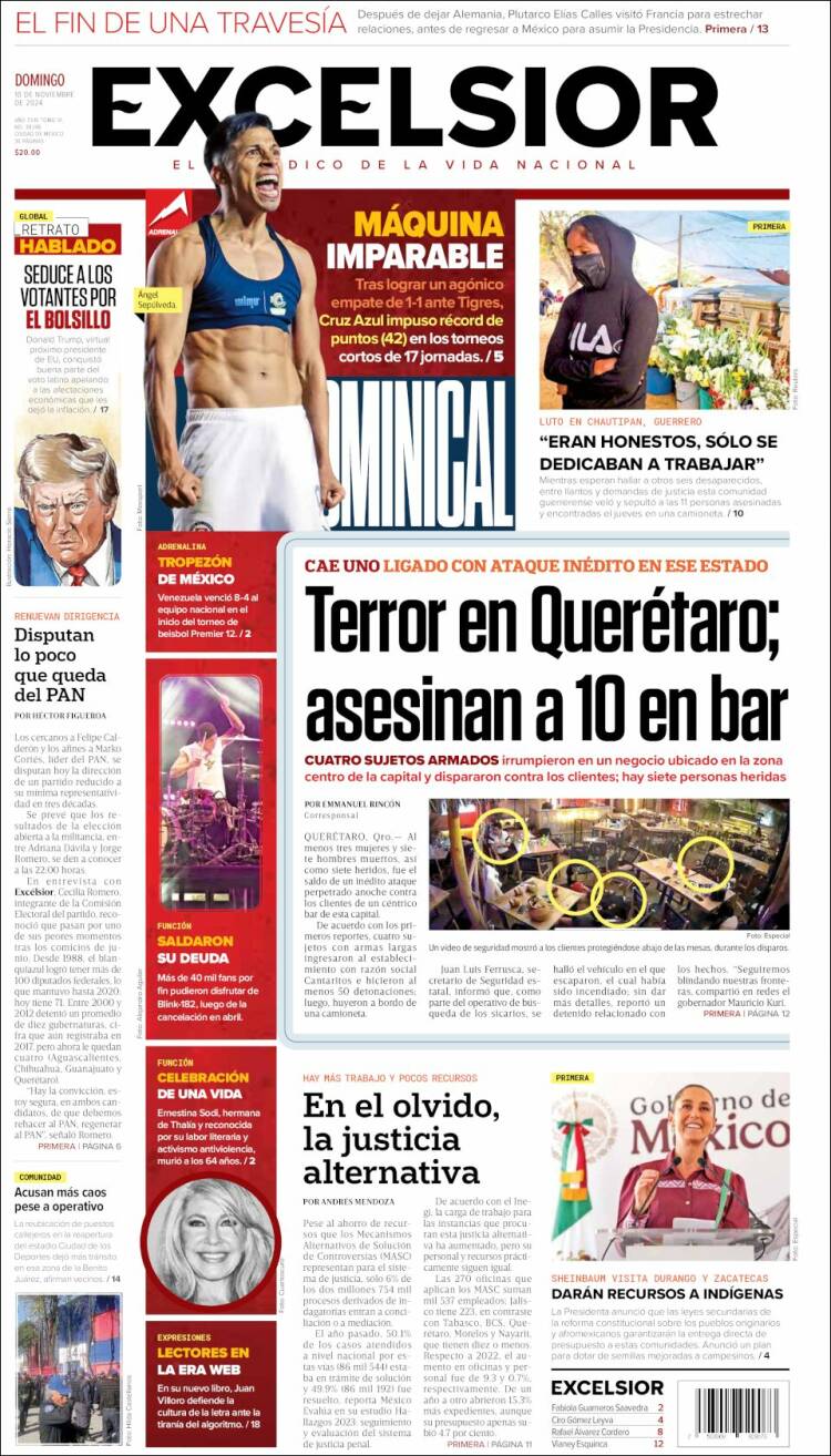 Portada de Excelsior (México)