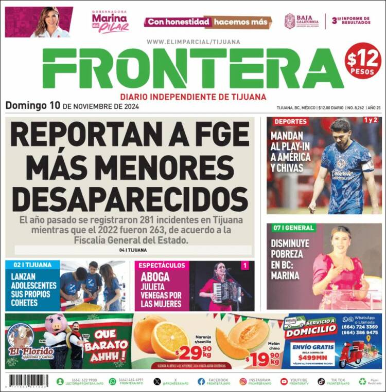 Portada de Frontera (México)