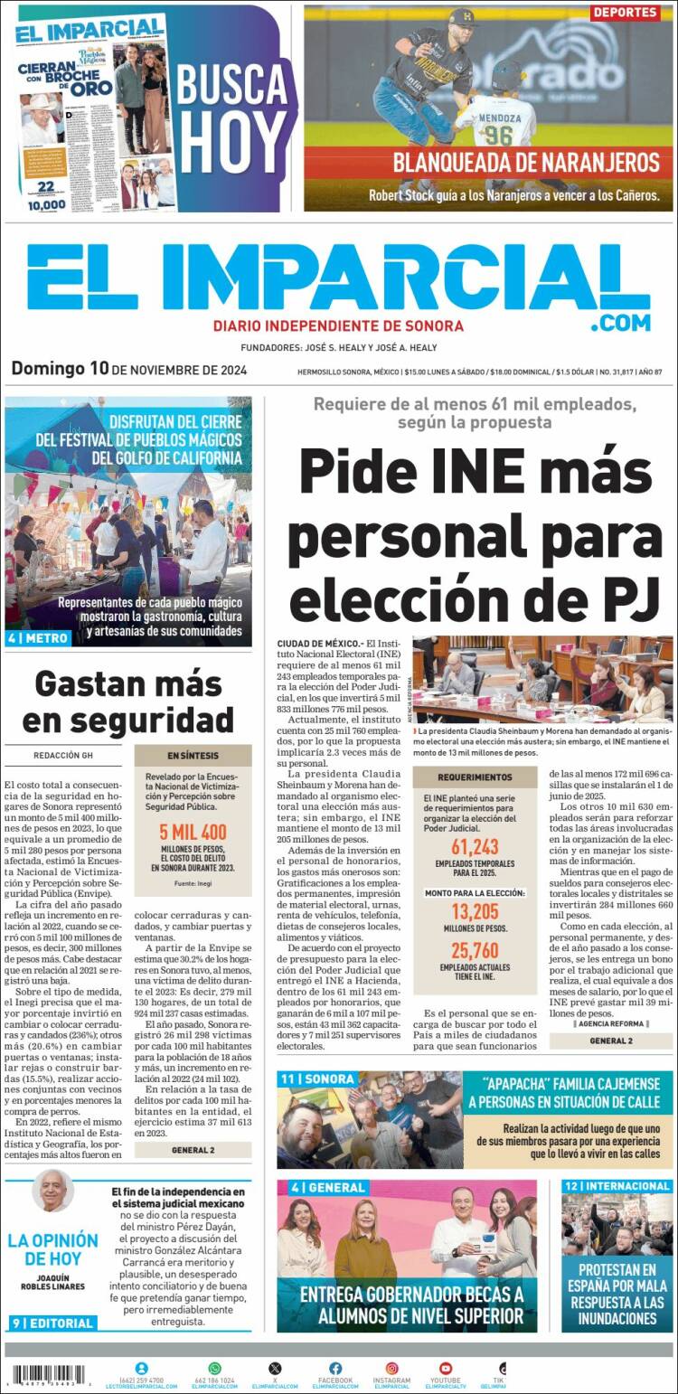 Portada de El Imparcial (México)