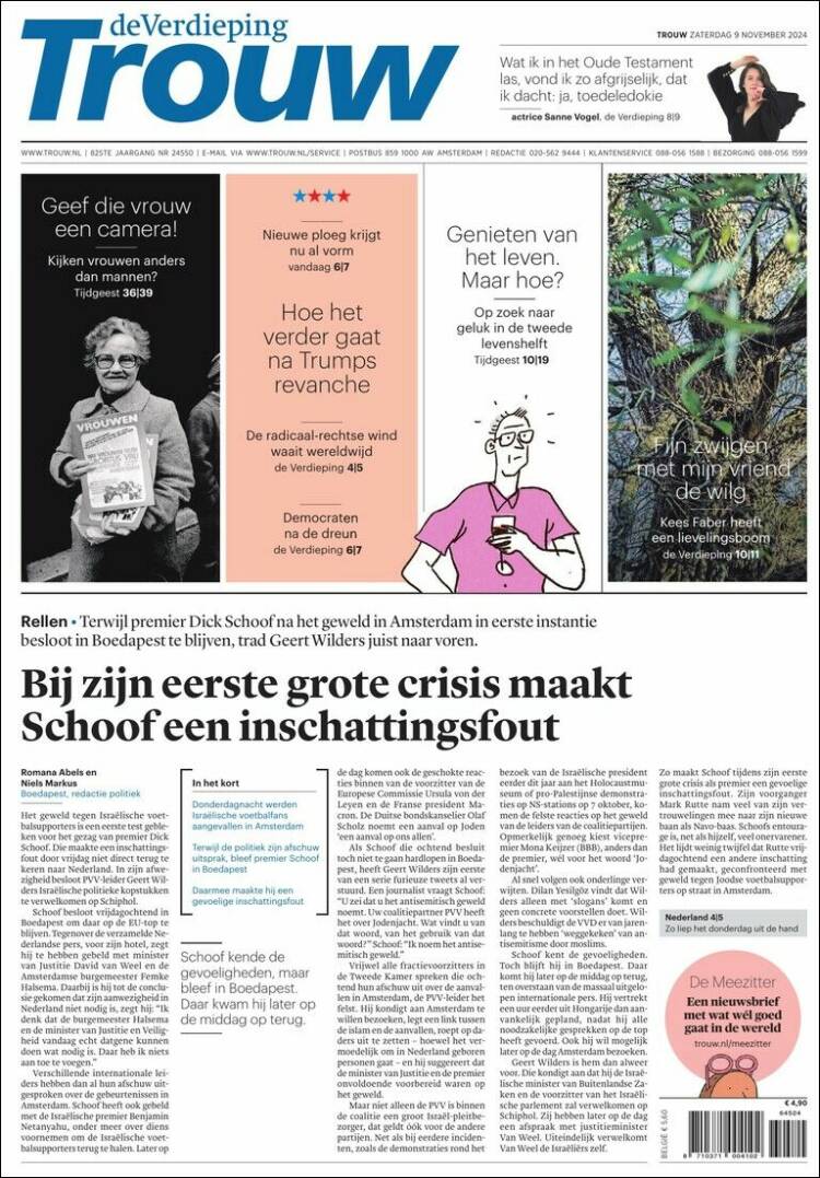 Portada de Trouw (Pa&iacute;ses Bajos)