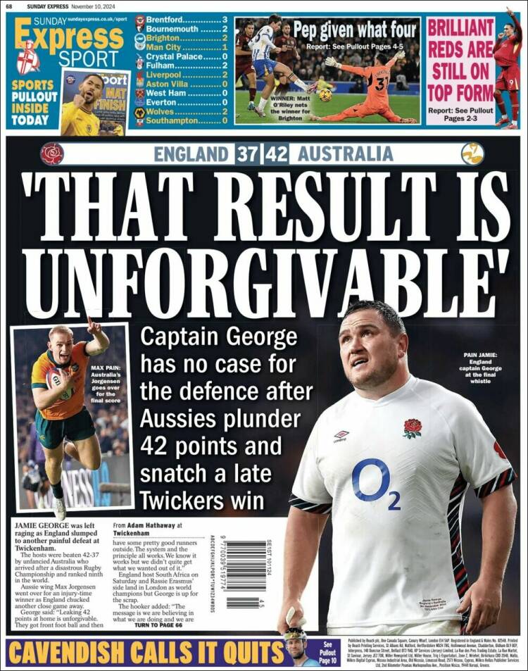 Portada de Express Sport (Reino Unido)