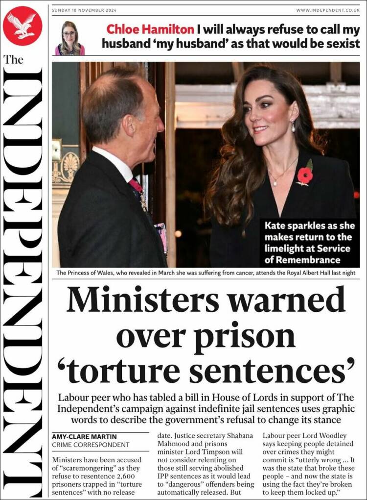 Portada de The Independent (Reino Unido)