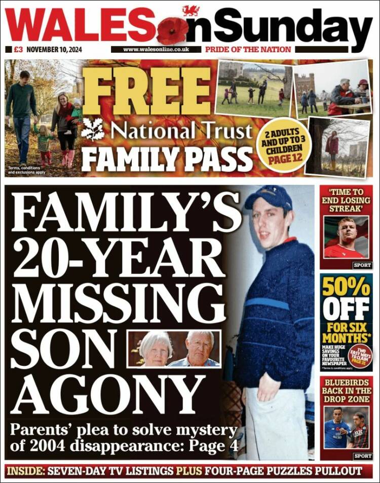 Portada de Western Mail (Reino Unido)