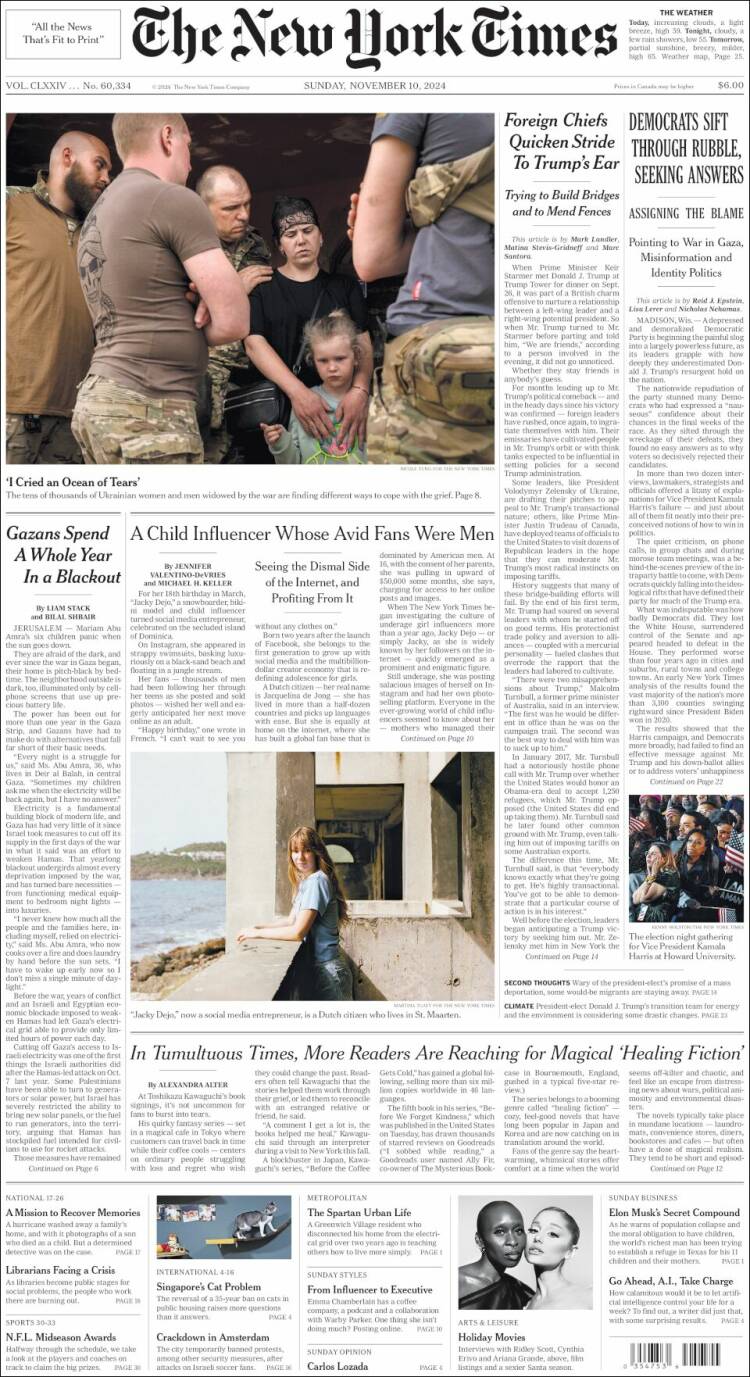 Portada de New York Times (USA)