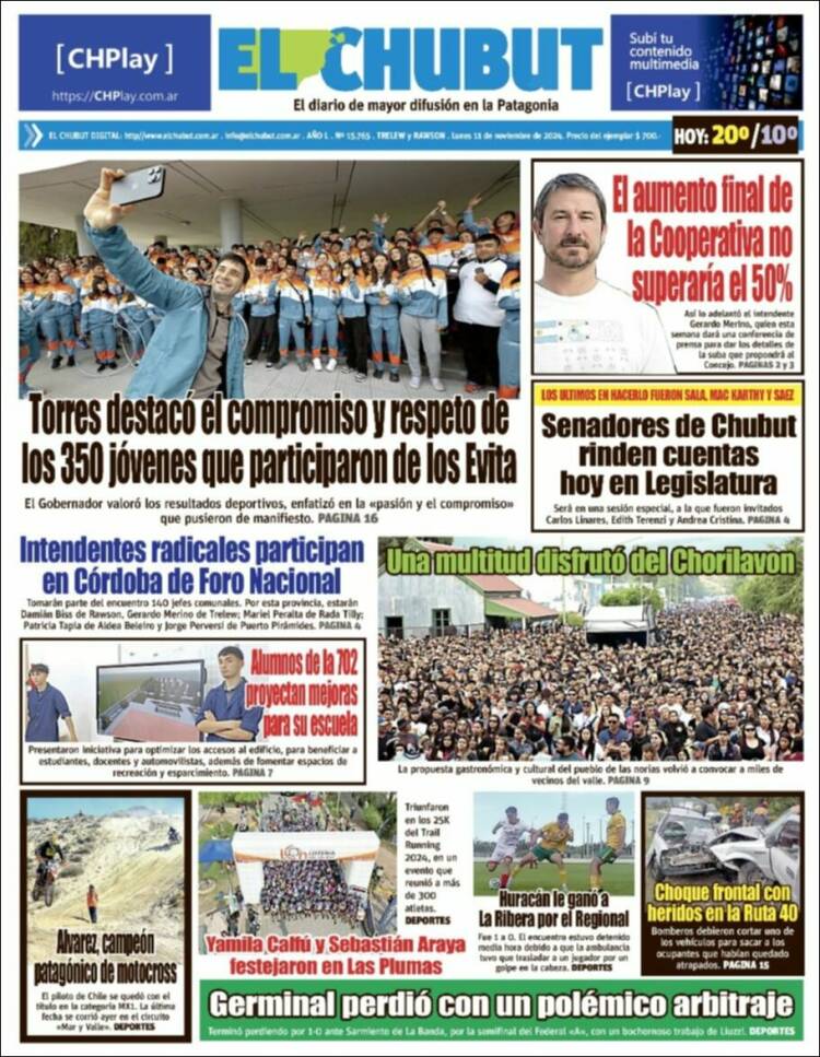 Portada de El Chubut (Argentina)