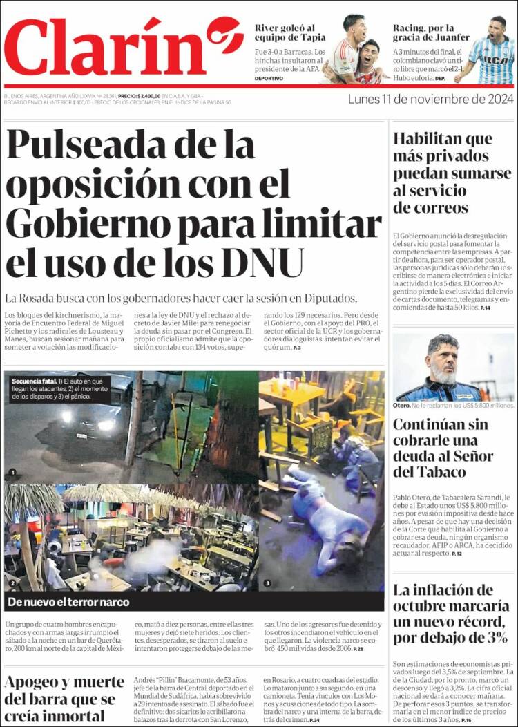 Portada de Clarín (Argentina)