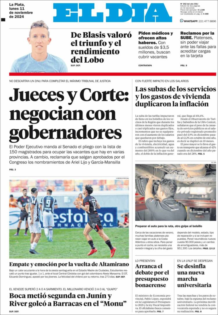 Portada de El Día de la Plata (Argentina)