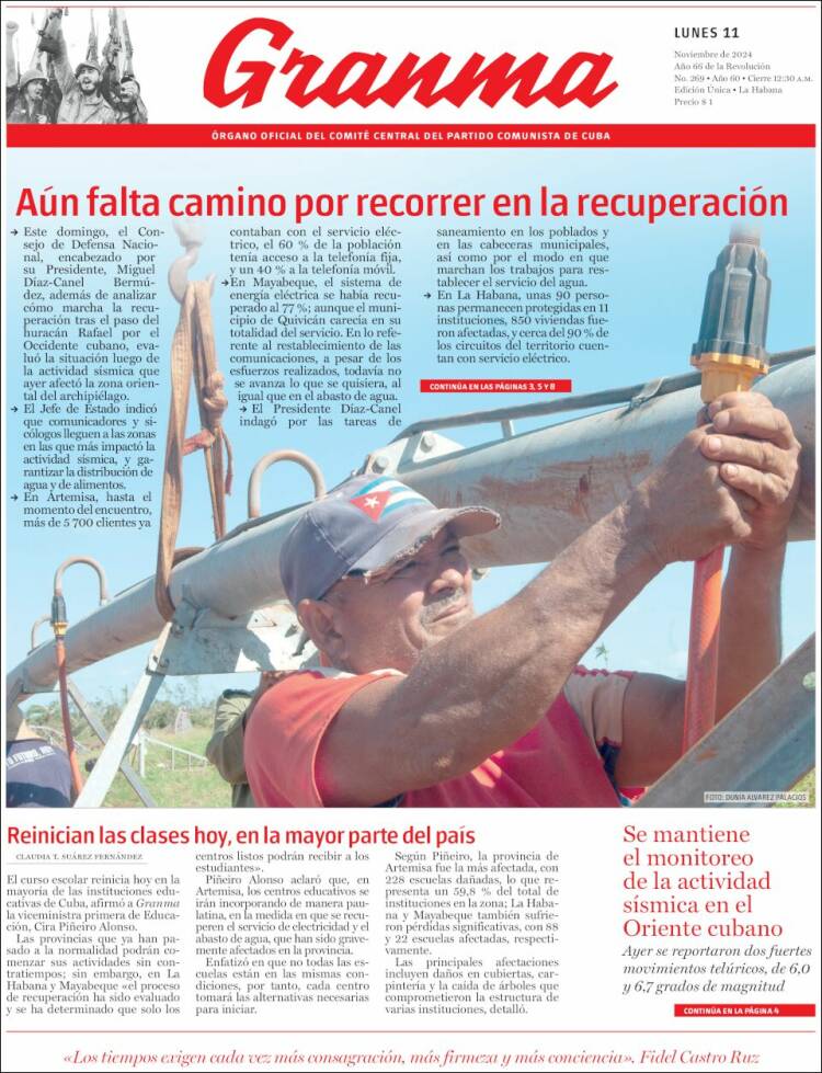 Portada de Granma (Cuba)