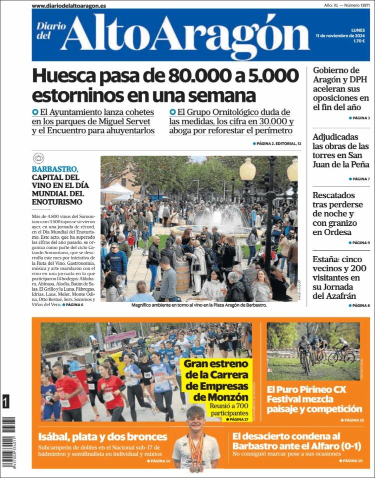 Portada de Diario del AltoAragón (España)