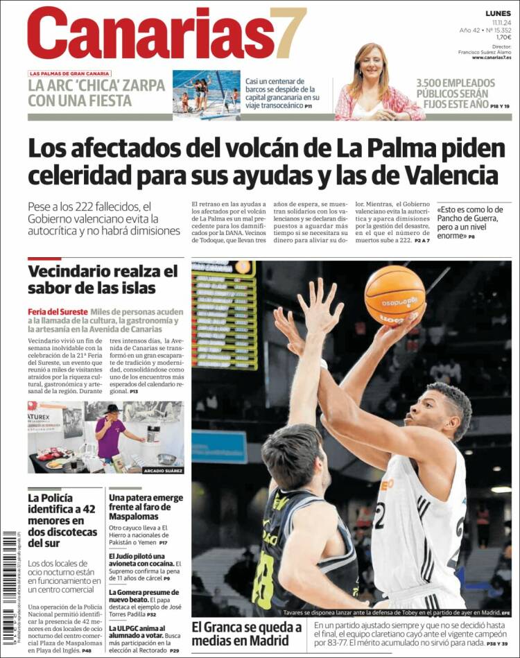 Portada de Canarias 7 (España)