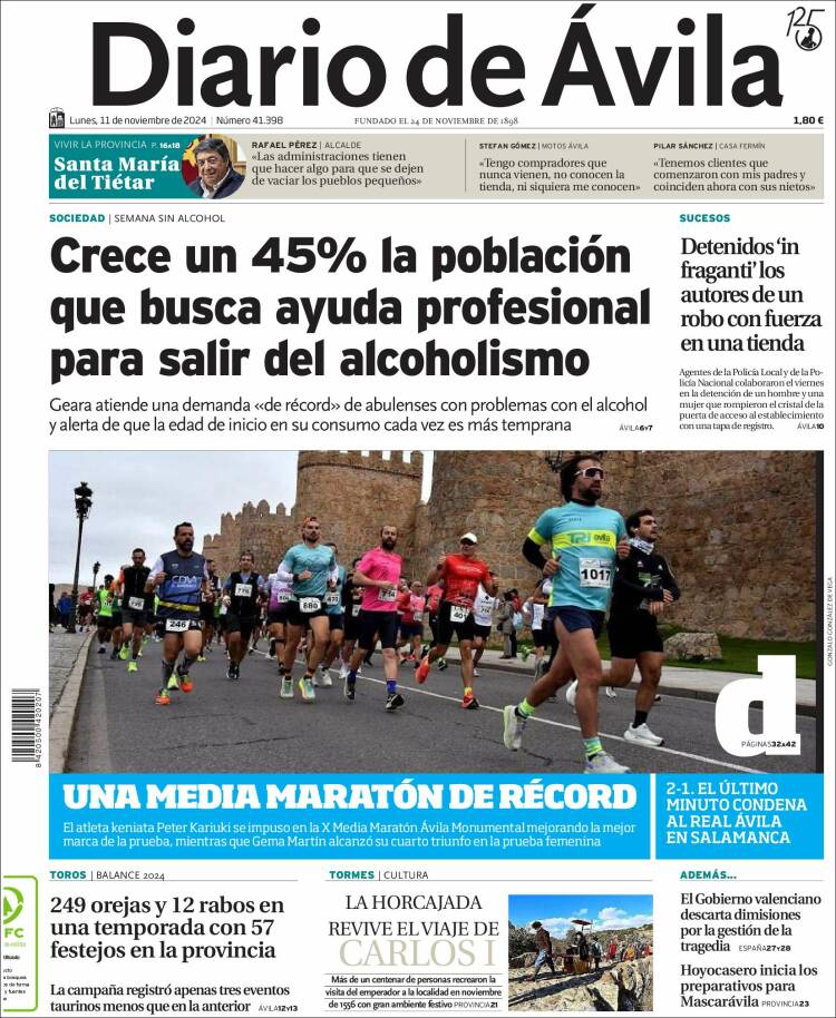 Portada de Diario de Ávila (España)