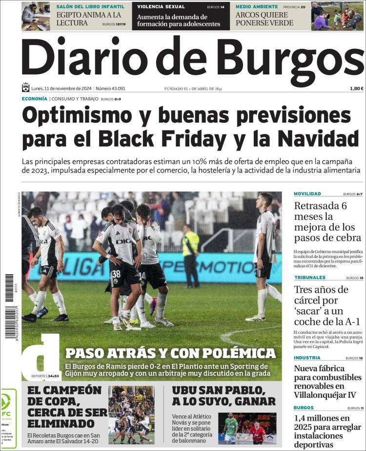 Portada de Diario de Burgos (España)