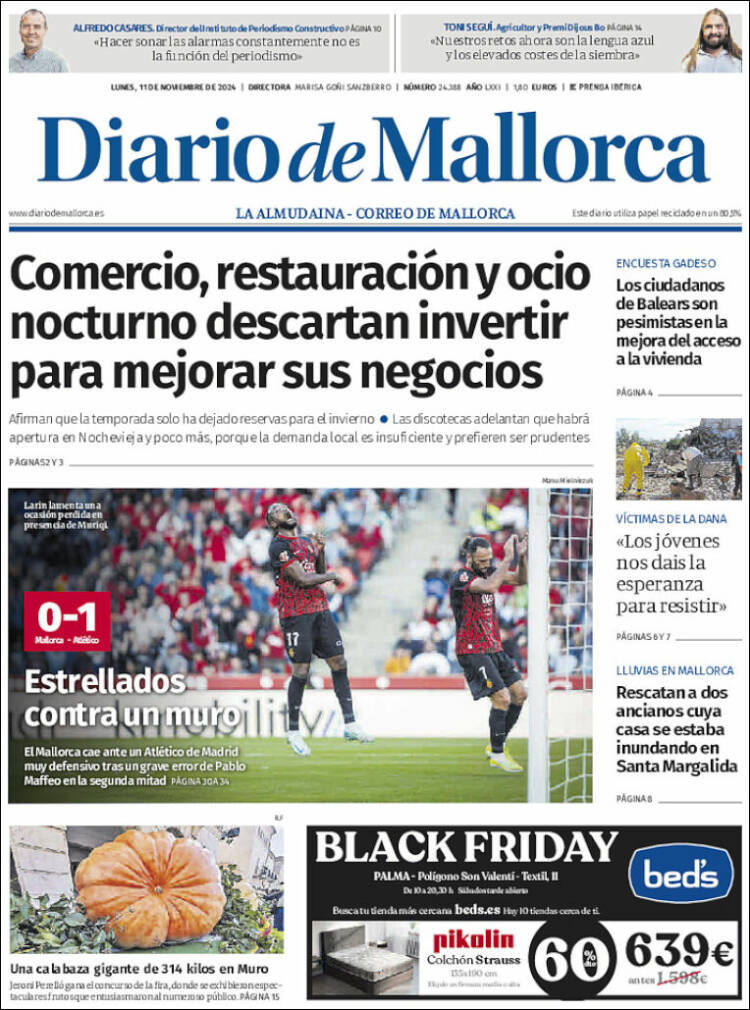 Portada de Diario de Mallorca (España)