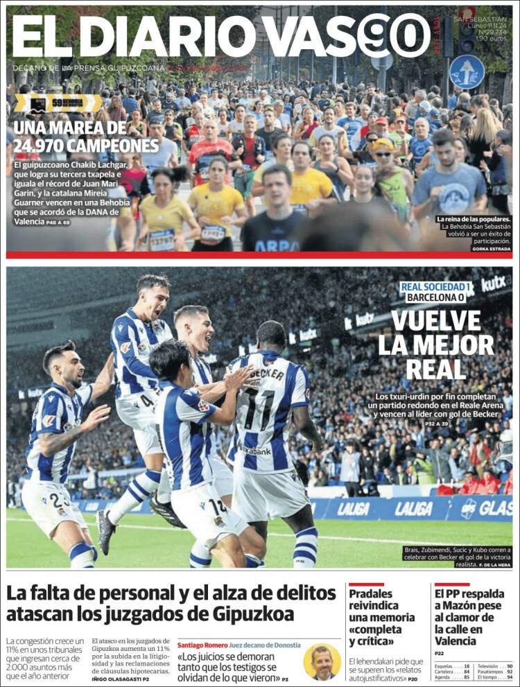 Portada de Diario Vasco (España)