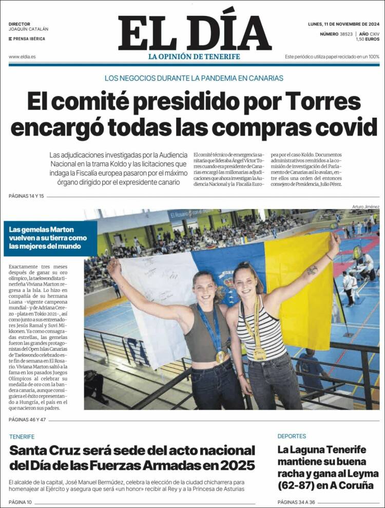 Portada de El Día (España)