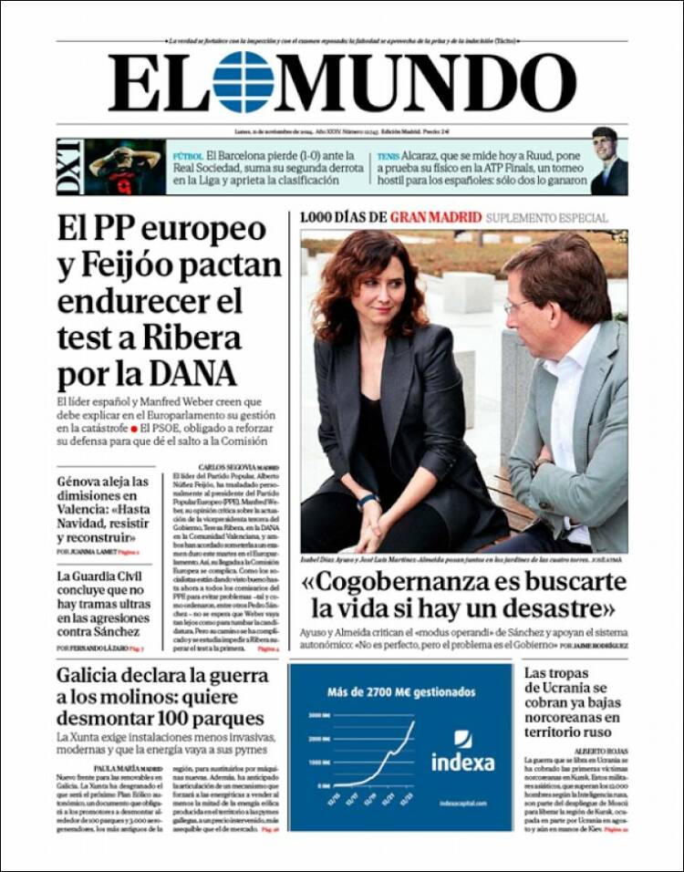 Portada de El Mundo (España)
