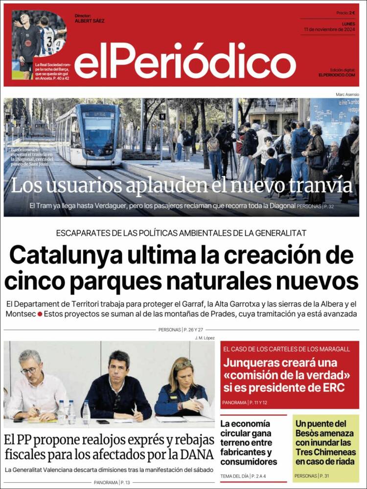 Portada de El Periódico (España)