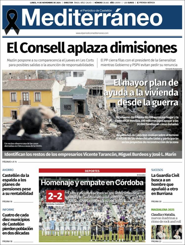 Portada de El Periódico Mediterraneo (España)