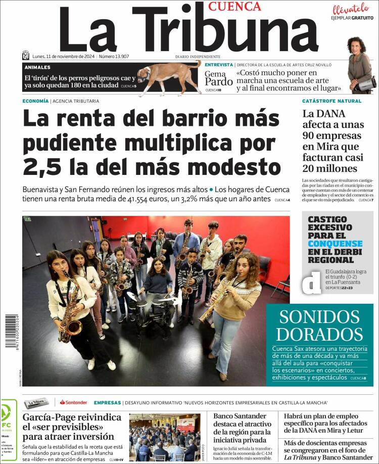 Portada de La Tribuna de Cuenca (España)