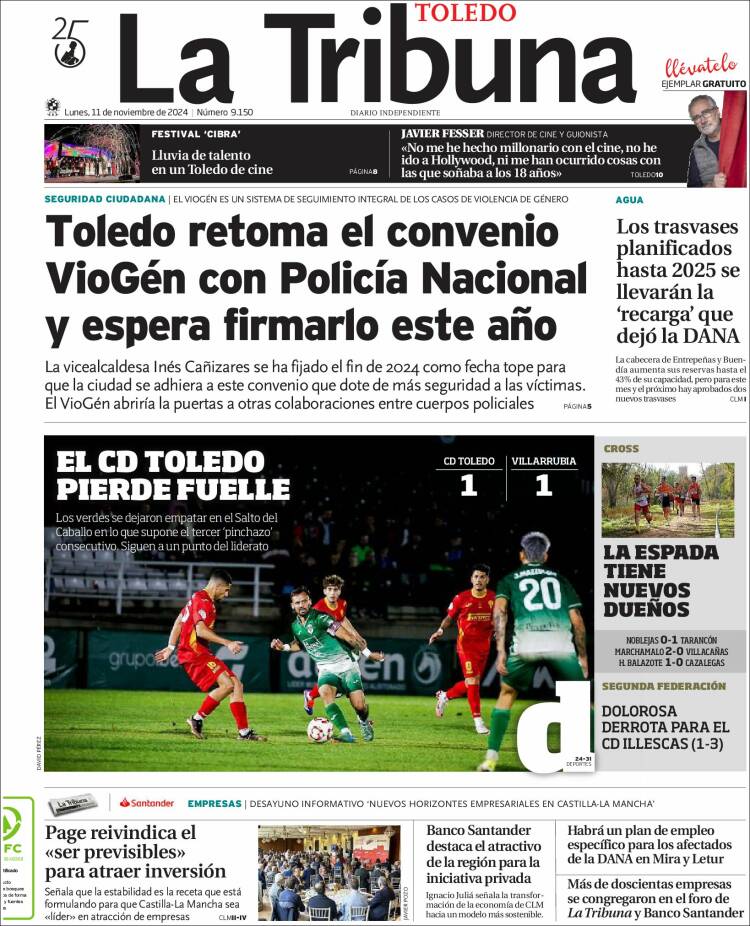 Portada de La Tribuna de Toledo (España)