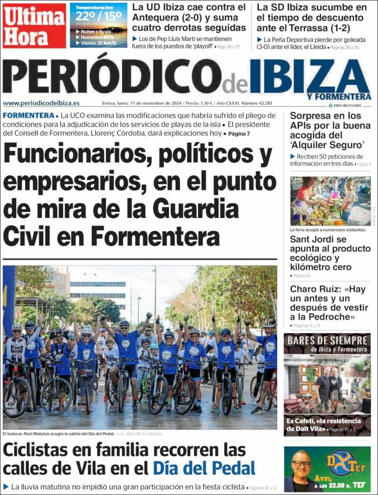 Portada de Periódico de Ibiza (España)