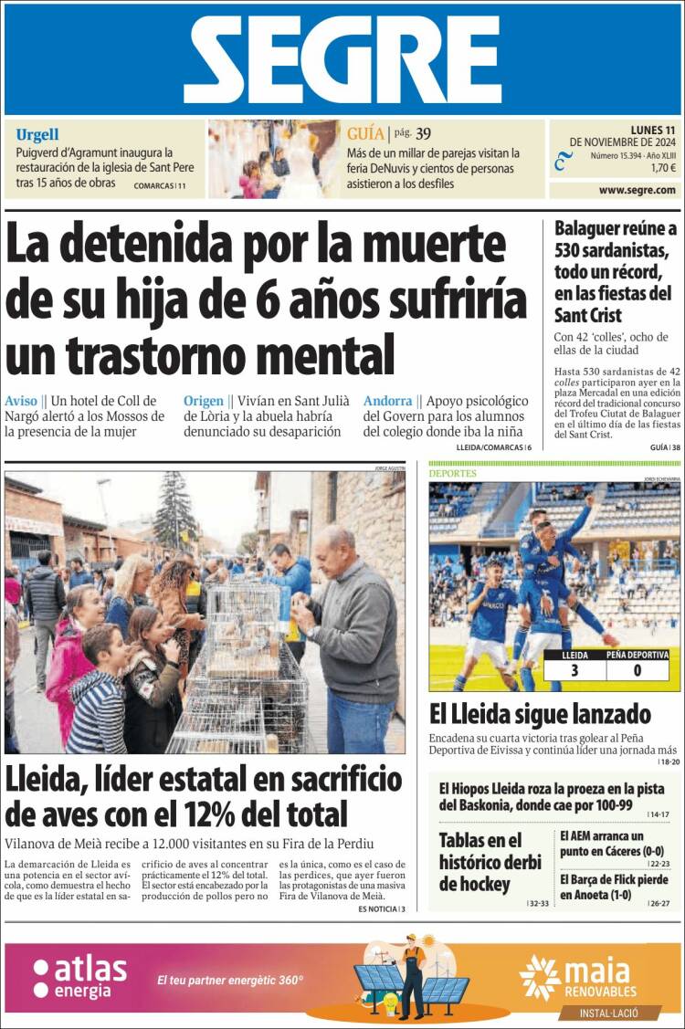 Portada de Segre  (España)