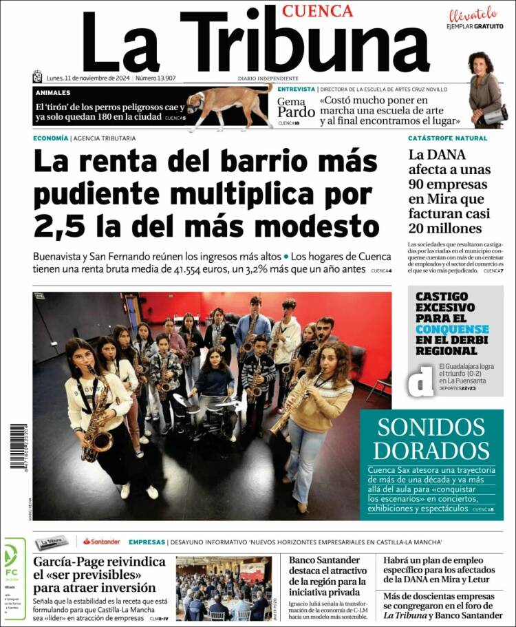 Portada de La Tribuna de Cuenca (España)