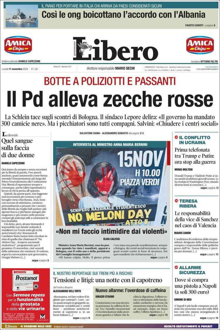 Portada de Libero (Italia)