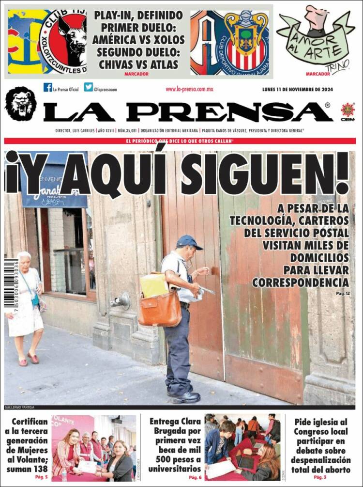 Portada de La Prensa (México)