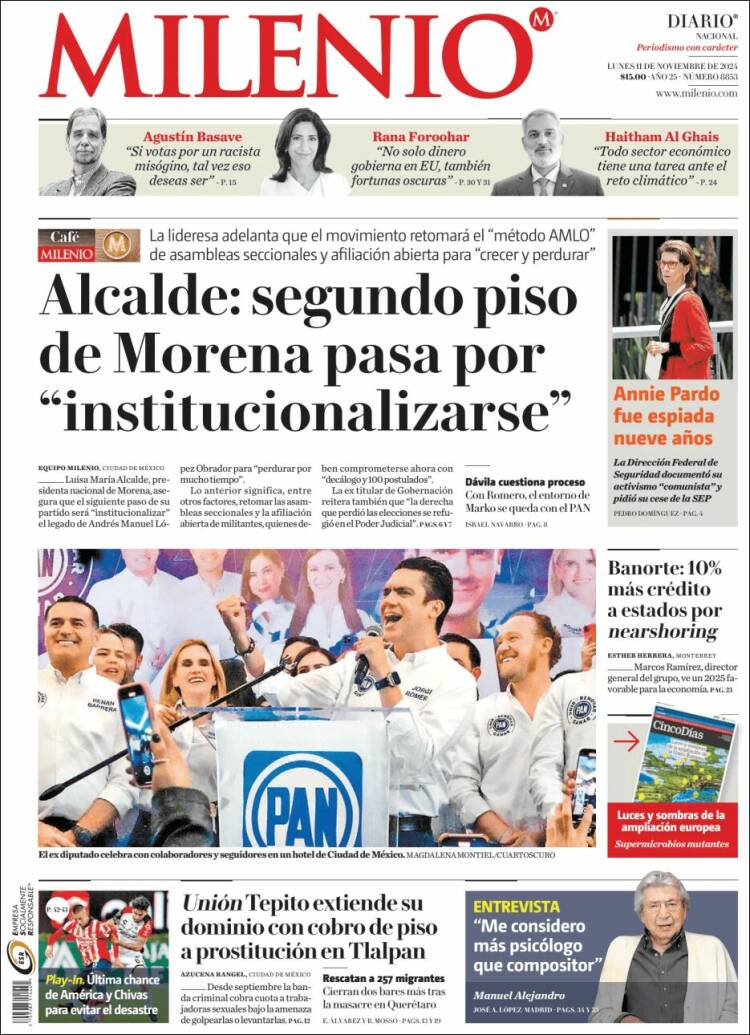 Portada de Milenio (México)