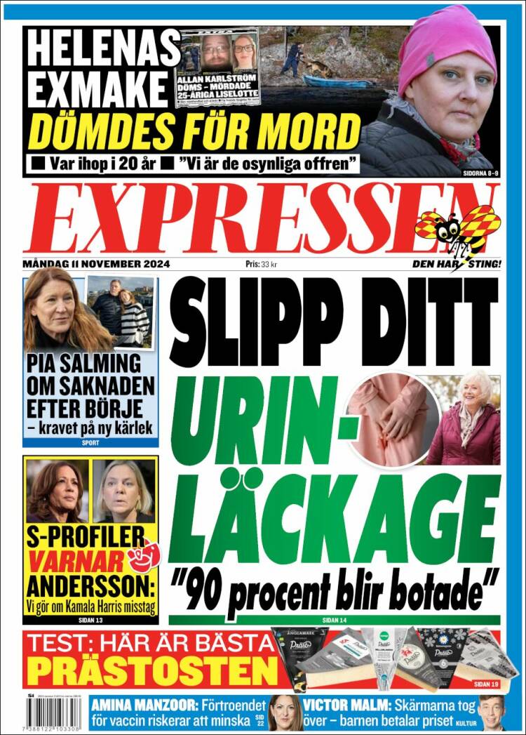 Portada de Expressen (Suecia)