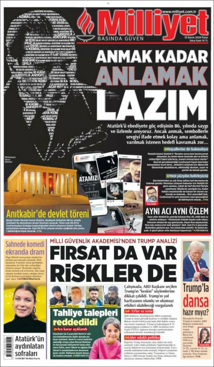 Portada de Milliyet (Turqu&iacute;a)