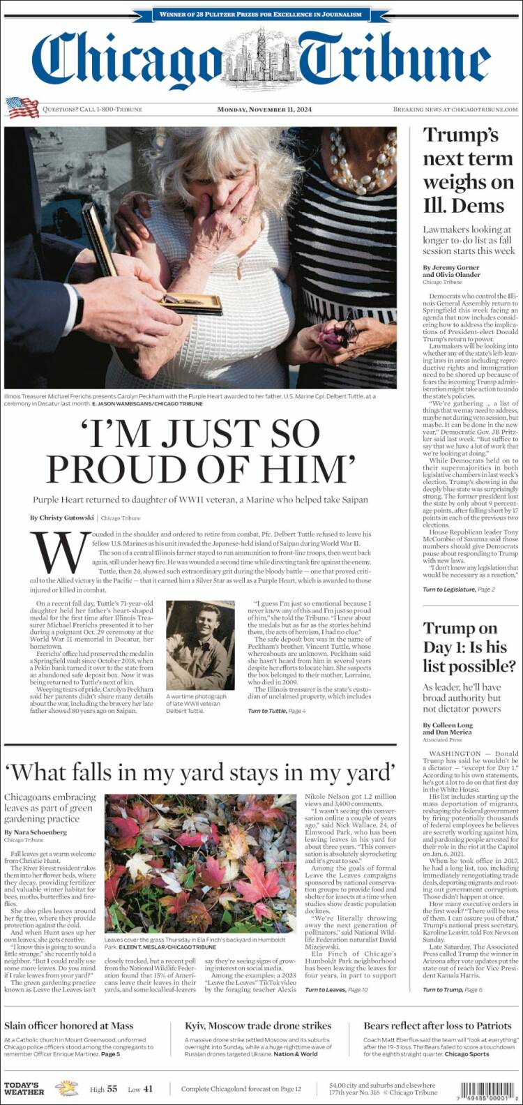 Portada de Chicago Tribune (USA)